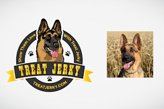 create unique custom pet dog cartoon mascot logo design
