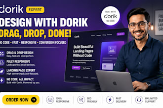 build dorik website design drag drop no code landing page expert responsive
