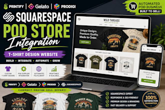 integrate printify gelato prodigi squarespace pod store tshirt design website