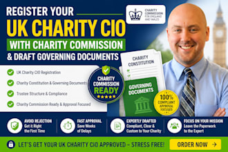 register UK charity cio with charity commission and draft governing documents