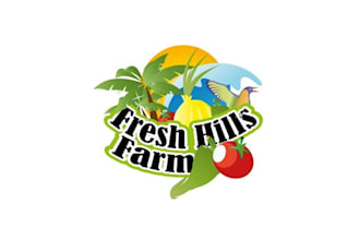 create fruit colorful new logo for produce fresh hills farm