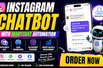 build an instagram whatsapp facebook chatbot with manychat automation