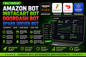 develop amazon bot instacart bot doordash bot and spark driver bot