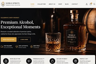 design wix alchol website liquor store cocktail bar wine shop beverage website