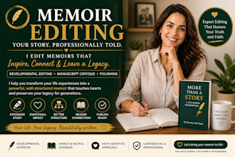 do developmental editing, memoir editing, and manuscript critique