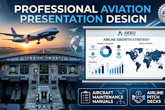 create aviation training powerpoint presentation, training manual, pitch deck