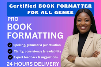 format your book for all genre children romance horror fantasy book formatting