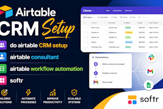 do airtable CRM setup, airtable consultant, airtable workflow automation, softr