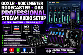 set up goxlr, voicemeeter, rodecaster and obs for professional stream audio