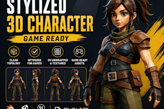 create stylized 3d characters for games, animation and VR