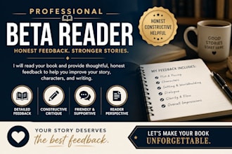 beta read your work twice and provide detailed online feedback