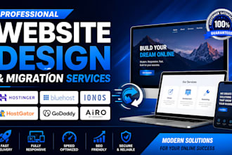 hostinger website design bluehost ionos hostgator migration godaddy airo