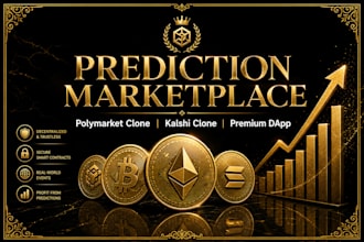 build a polymarket prediction marketplace with react, solidity  nodejs