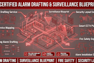 alarm drafting surveillance blueprint fire safety engineer security layout
