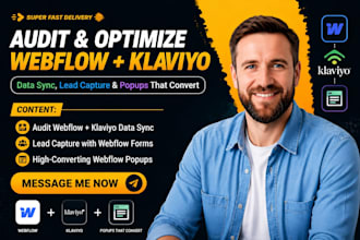 audit webflow klaviyo data sync webflow klaviyo lead capture webflow popup form