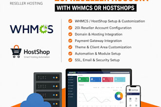 customize your 20i hosting reseller account with whhmcs or hostshops