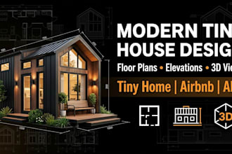design architectural drawings modern tiny house floor plans, barndominium