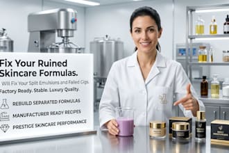 fix your failed cosmetic formula and develop a luxury skincare brand
