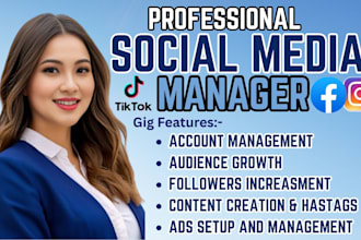 be your social media marketing manager instagram content creator tik tok manager