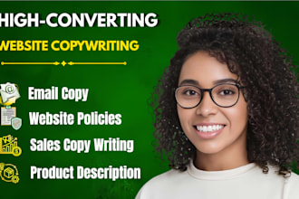 write SEO website copy, policies, sales pages  product description