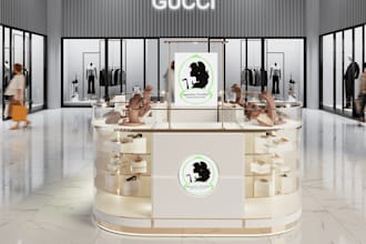create luxury boutique, retail store, 3d design,shopping mall,jawelry mall,kiosk