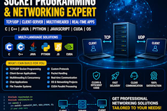 do socket programming and networking udp tcp in c cpp java python js, os, cuda