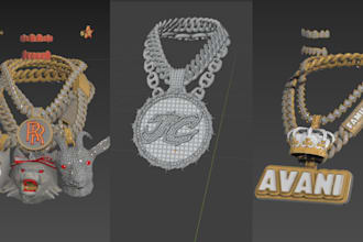 create custom 3d iced out chain or pendant for gta fivem