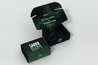 design product packaging box and label