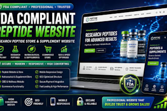 build peptide supplement nutraceutical wellness website cbd ecommerce compliance