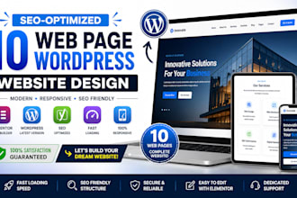 create SEO optimized 10web website design wordpress