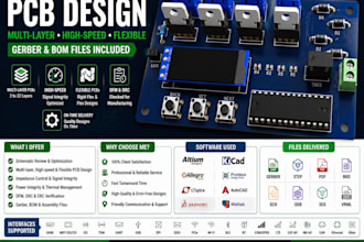 design multi layer high speed flexible pcbs with gerber and bom files