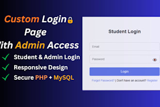 develop custom PHP login register system  with admin panel