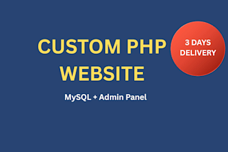 build custom PHP website with mysql database and admin panel