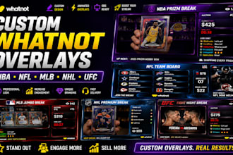 design custom whatnot scoreboard overlays and stream animations