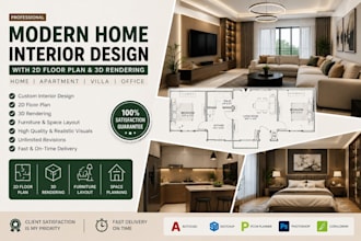 create modern bedroom living room kitchen interior design