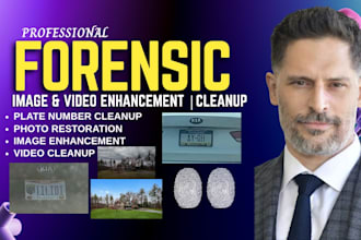 do forensic image, video enhancement, blurry image, video fix, plate number