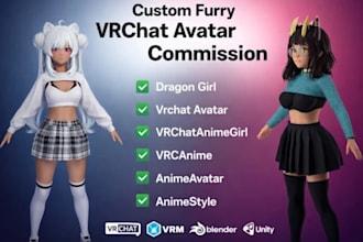 create custom vrchat vtuber furry and gmod 3d avatars