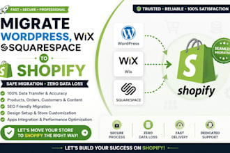 migrate wordpress website to shopify wix squarespace migration to shopify
