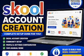 do skool community setup, course upload, and platform customization