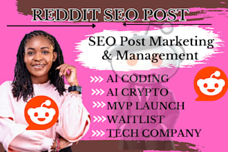 manage reddit SEO post to promote mvp launch waitlist ai coding and crypto art