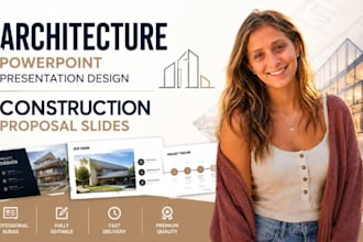 architecture powerpoint presentation design, construction proposal slides