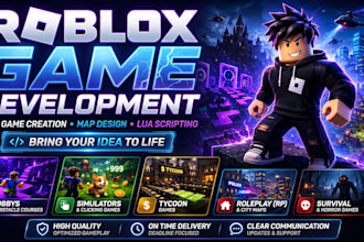build roblox full game creation, game development, roblox developer, roblox map