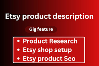 do etsy listing with product tag tittle and description