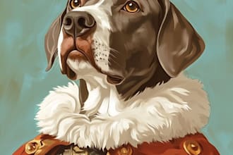 custom pet portrait, dog portrait, cat portrait