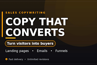 write high converting sales copy for your landing page or email