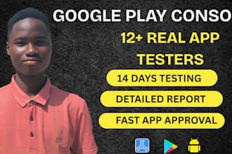 provide 12 or 20 testers for google play console testing