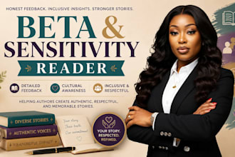 beta read and sensitivity read your manuscript for honest feedback