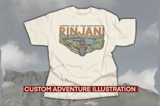 vintage hand drawn adventure illustration for t shirt