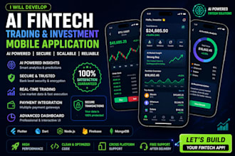 develop ai fintech app, trading app, and investment mobile application