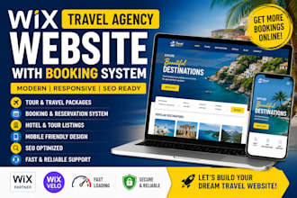 build wix travel agency website with tour booking and hotel reservation system